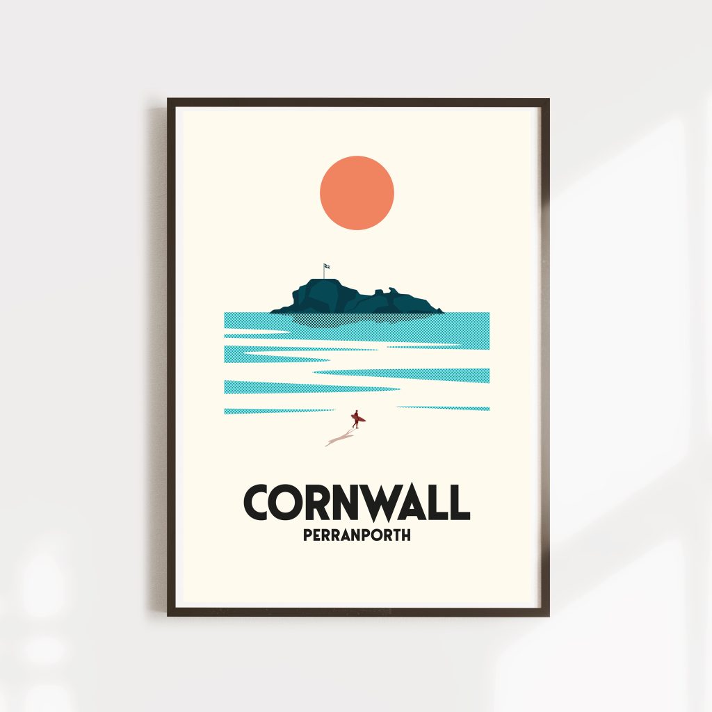 Crantock Beach Print Newquay Beach Print Cornwall Travel Poster