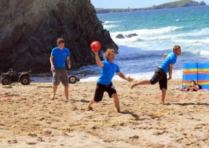 Dodgeball on the beach - lusty glaze beach newquay cornwall