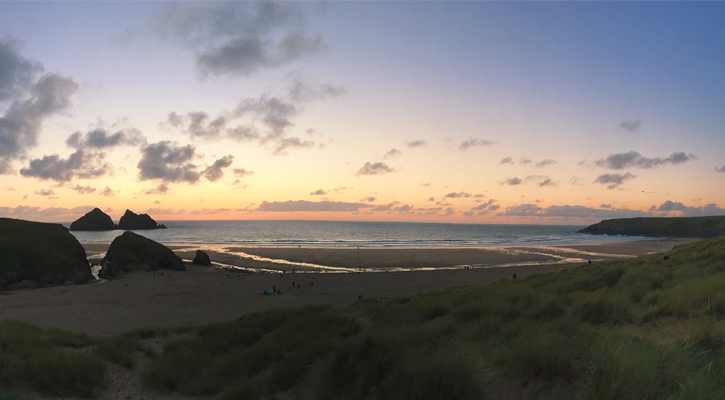 Sunset in Cornwall - Holywell Bay Beach Newquay Cornwall