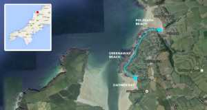 Map of coastal walk from Polzeath to Daymer Bay North Cornwall