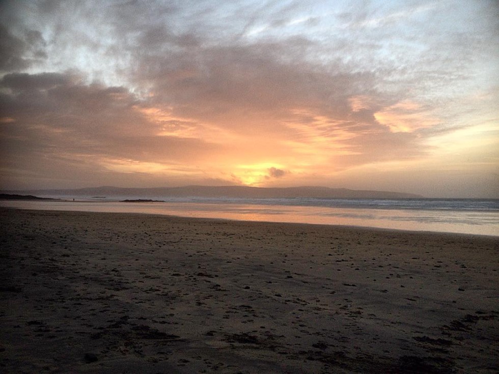 Cornwall Photos - Sunset on Gwithian Beach by Mwadd