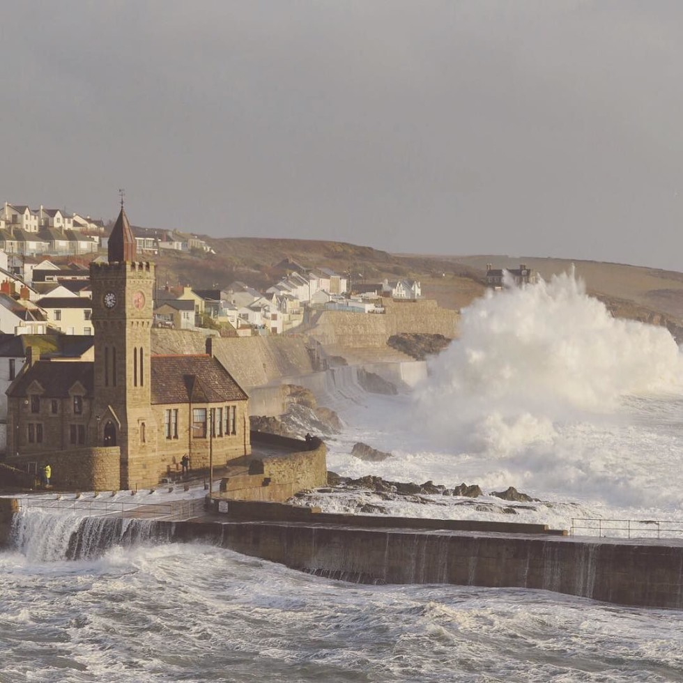 Cornwall Photos - Porthleven harbour during storm Imogen by Kernow Shots