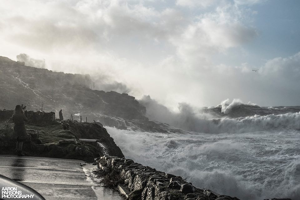 Sennen cove waves crashing storm imogen - Photo © Aaron Parsons Photography