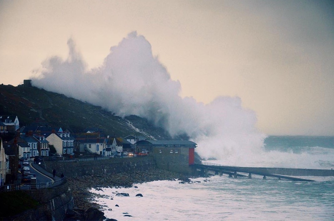 Sennen Cove Cornwall storm Imogen - photo © Becca Knee