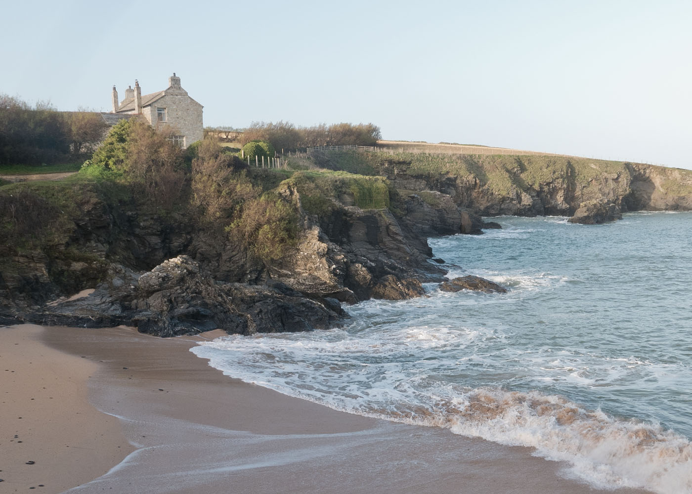 Secluded bay and cottage overlooking Polventon Bay in North Cornwall