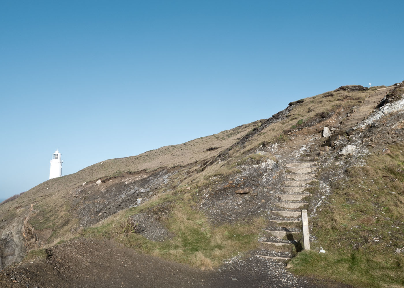 Steps leading to Trevose Lighthouse