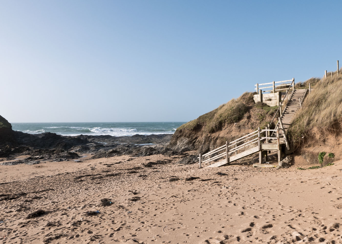 View of Steps from Constantine Bay beach leading to Booby's Bay