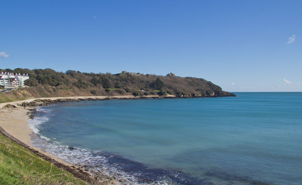 Castle beach and Pendennis Point in Falmouth Cornwall