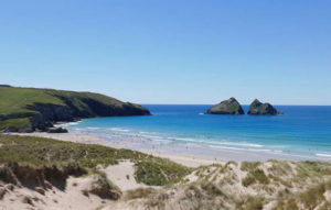 Holywell Bay beach near Newquay in North Cornwall