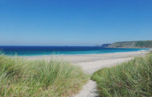 Pathway to Sennen beach in west cornwall