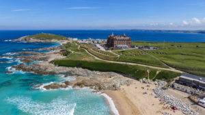 A view of the headland hotel in Newquay Cornwall