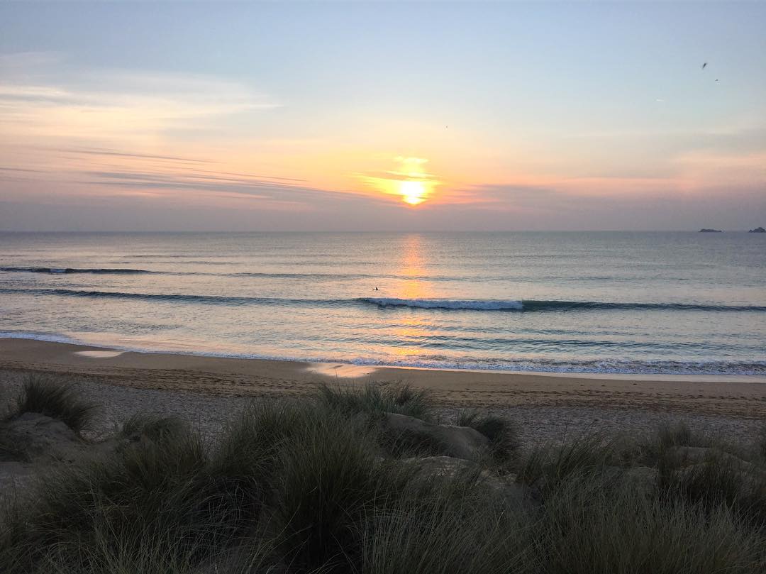 Sunset over constantine bay near padstow in cornwall photo by kate whiston