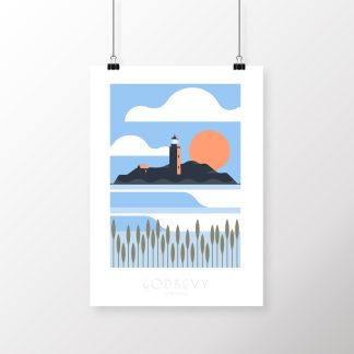 Godrevy Lighthouse Art Print | Cornwall Art Print | 360º Beaches Cornwall