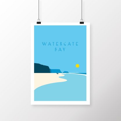 Watergate Bay art print | Cornwall beach print